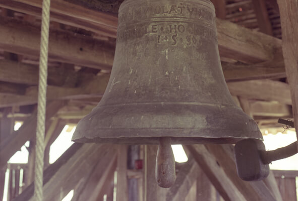 The bells in the fortified church in Copsa mare.