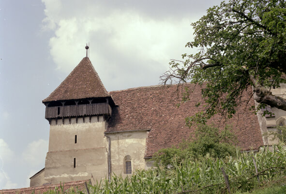 Der Glockenturm in der Kirchenburg in Großkopisch.