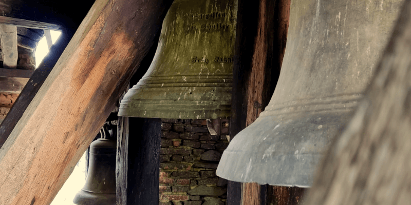 The bell in the evangelic church in Nou Sasesc.