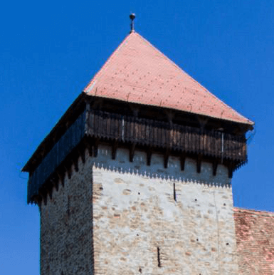 Today the bells are in the small tower in the fortified church in Stejarisu.