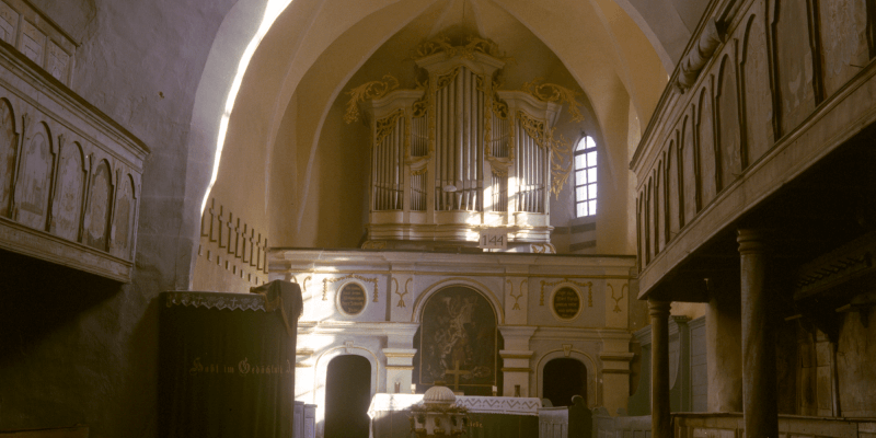 The choir in the churchcastle in Lacobeni.