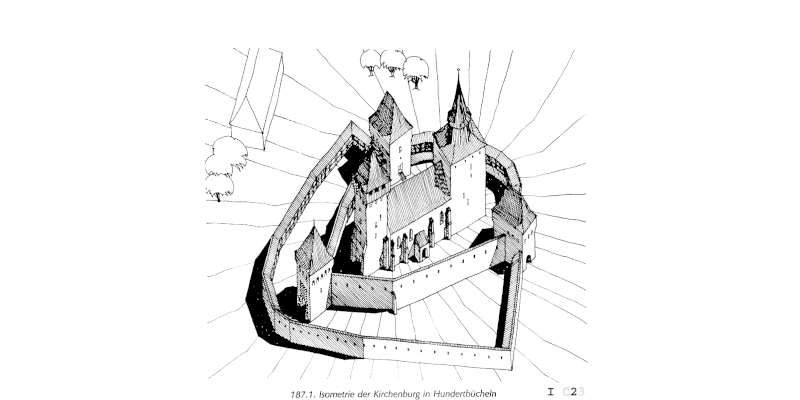 Die Isometrie der Kirchenburg in Hundertbücheln.