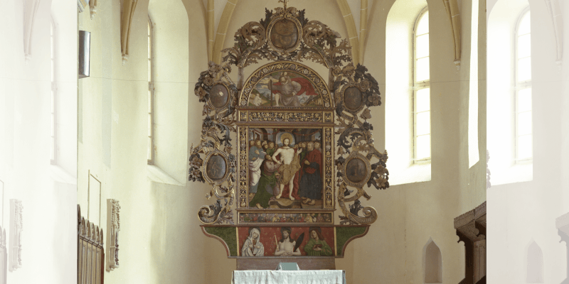 The altar in cincu evangelic church , transylvania