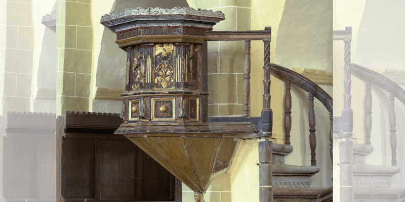 The pulpit in cincu , transylvania