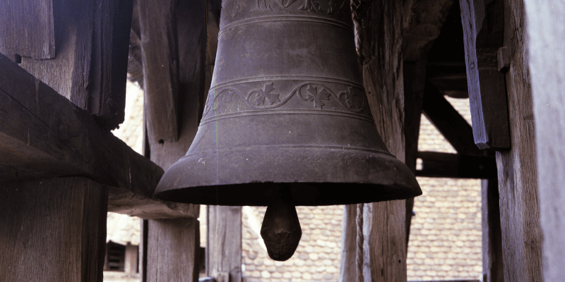 The bells in the fortified church in Bazna.