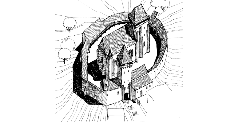 Die Isometrie von der Kirchenburg in Baassen.