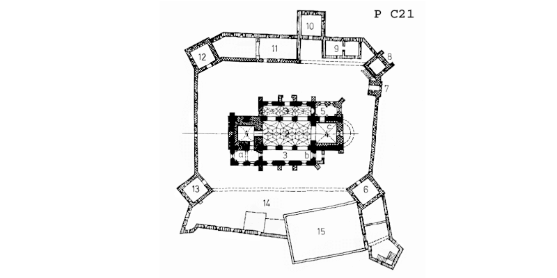 The plan of the church in Dealu Frumos