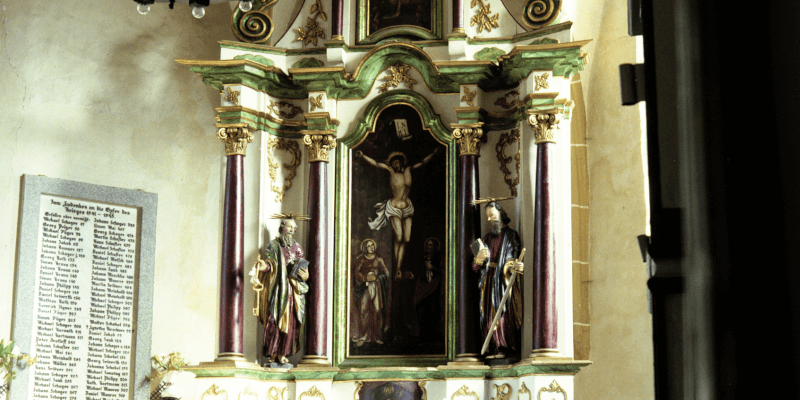 The altar in the churchcastle in Axente Sever.