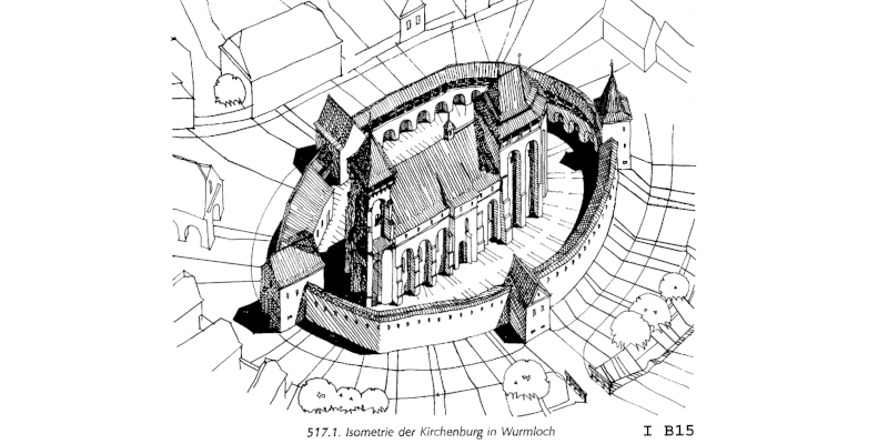 The isometry of the churchcastle in Valea Viilor.