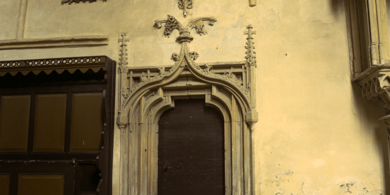Gothic portal of Mosna Transylvania
