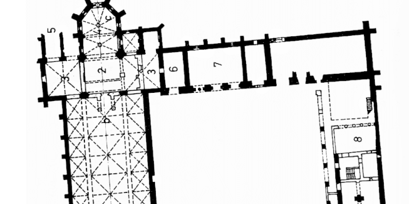 The plan of the church and abbey in  Carta Transylvania