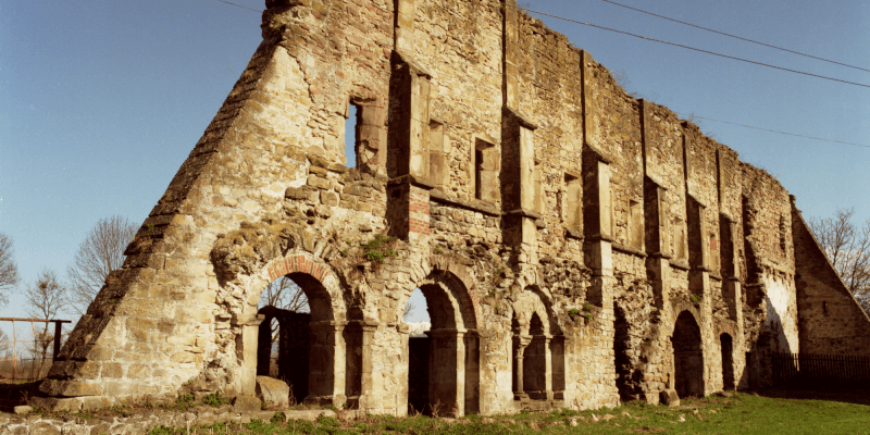 The remaining wall of the monastery buildings, Carta, Transylvania