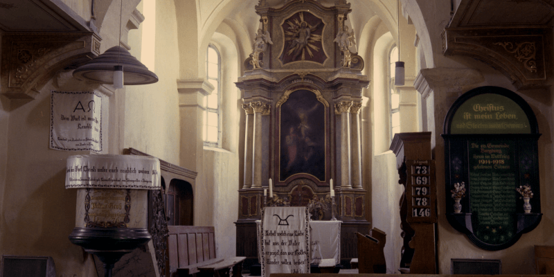 Altar in the church of Vurp?r Transylvania
