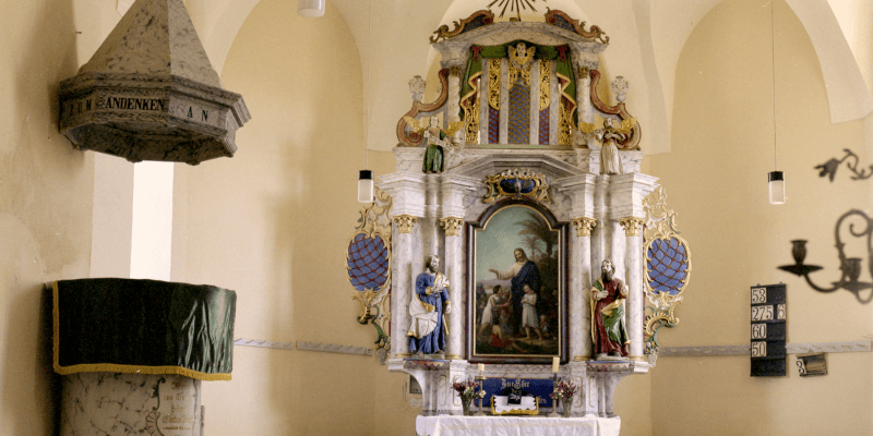 The altar in the church in Rodbav, Transylvania