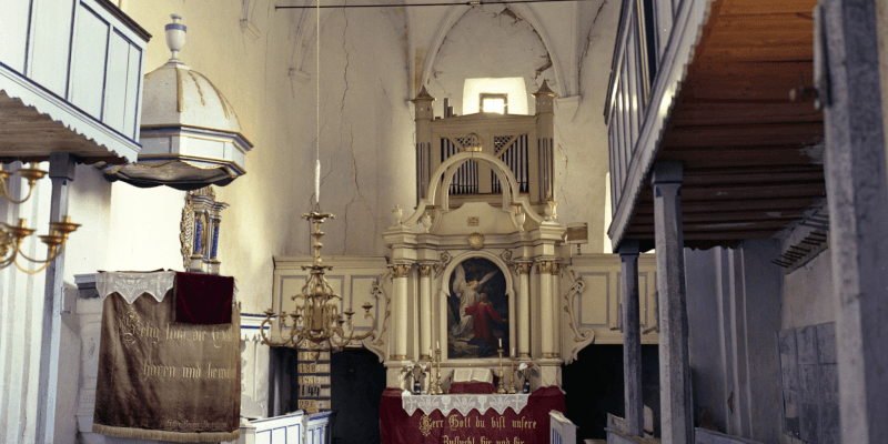 The altar in the church in  Felmer, Transylvania