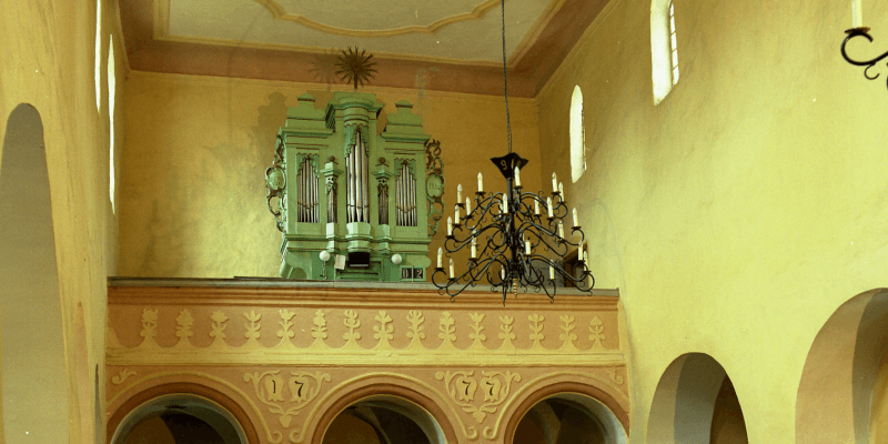 Orgel aus der Kirchenburg in Mergeln, Merghindeal, Siebenbürgen