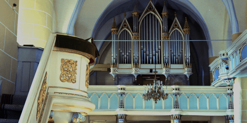 The Organ altar in the church castle of Agnita, Transylvania