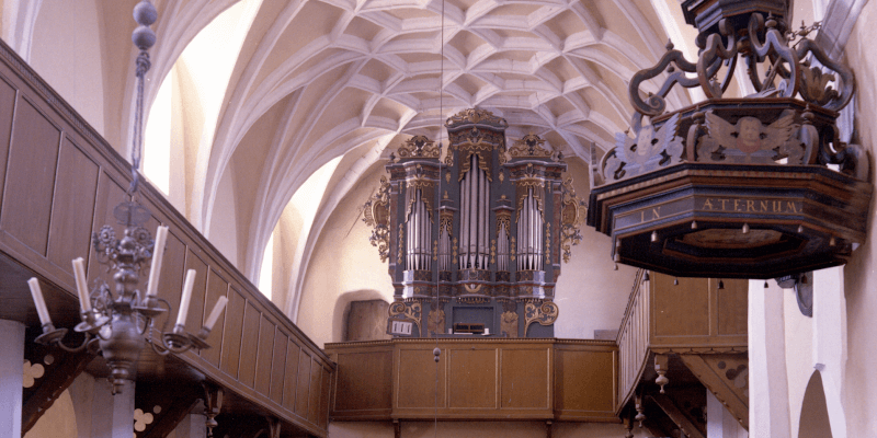 Organ in the fortified church of Nou near Sibiu, Transylvania