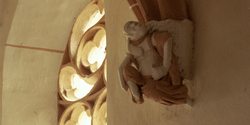 The fortified church in Moardas, Transylvania, Romania impresses with its unique architectural sculpture.