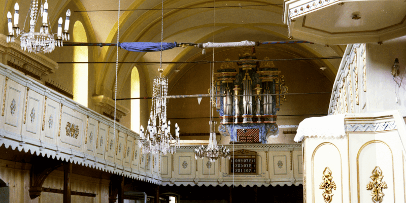 The organ in the fortified church in Marpod, Transylvania