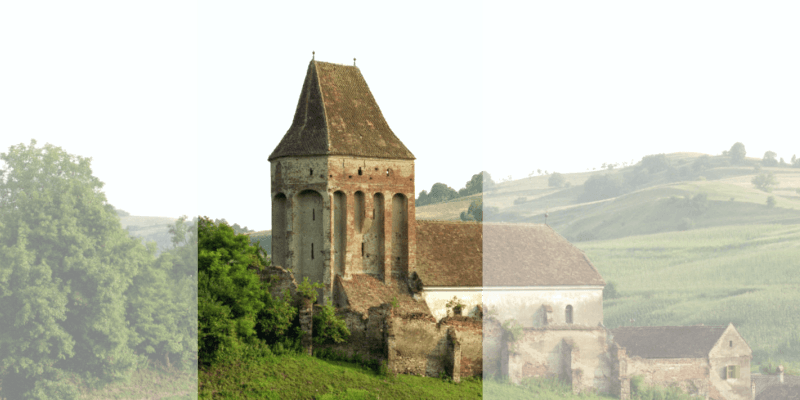 The choir in Buzd fortified church in Transylvania