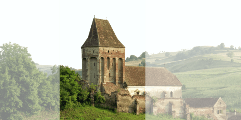 Corul bisericii fortificate din Buzd în Transilvania