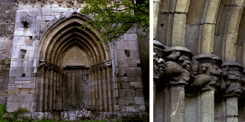 The western portal of the fortified church of Curciu in Transylvania