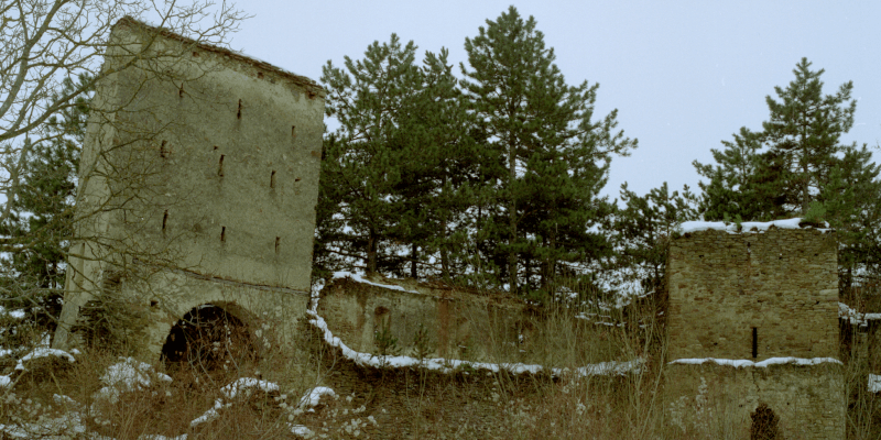 Towers of the peasant castle in Saschiz in Transylvania