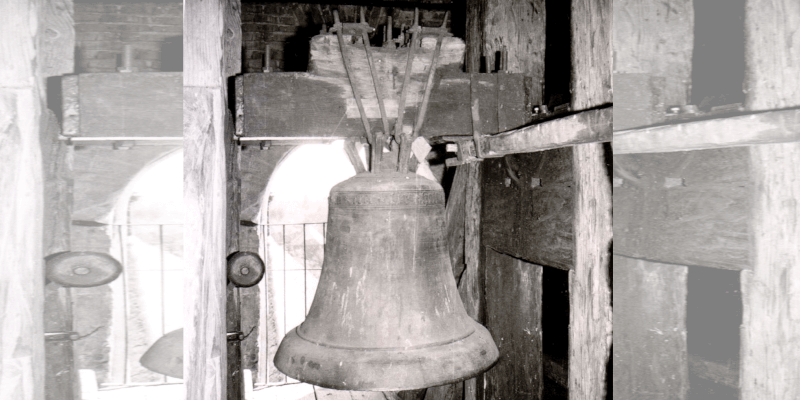 The old bell in the fortified church in Nadis in Transylvania