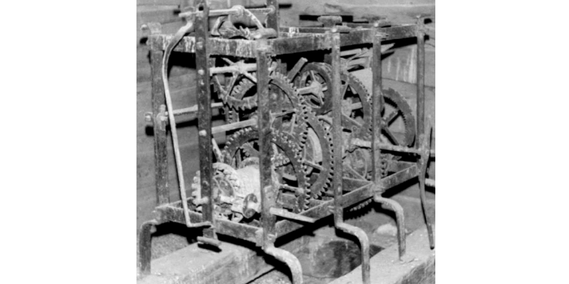 The old clockwork in the fortified church in Nadis in Transylvania