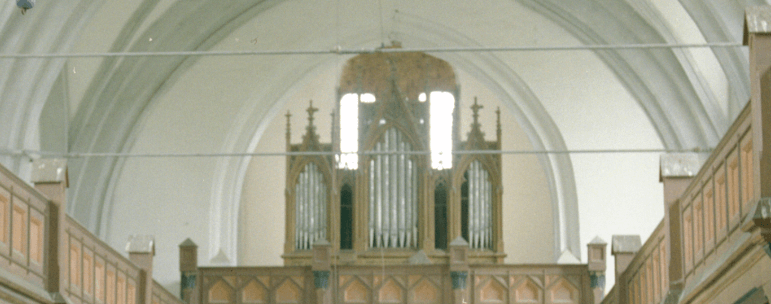 The organ in the fortified church in Senereus in Transylvania