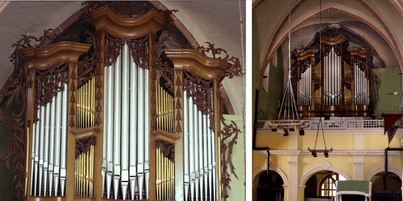 The organ of the fortified church of Atel in Transylvania