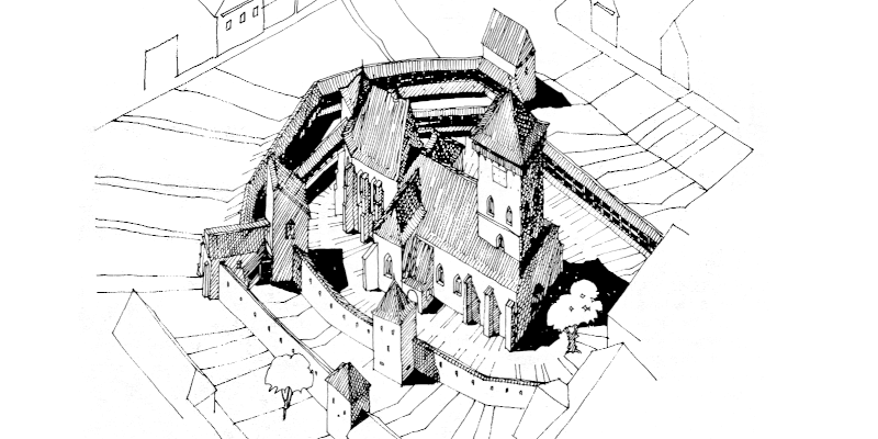 Die Verteidigundanlagen der Kirchenburg in Atel/Hetzeldorf in Siebenbuergen