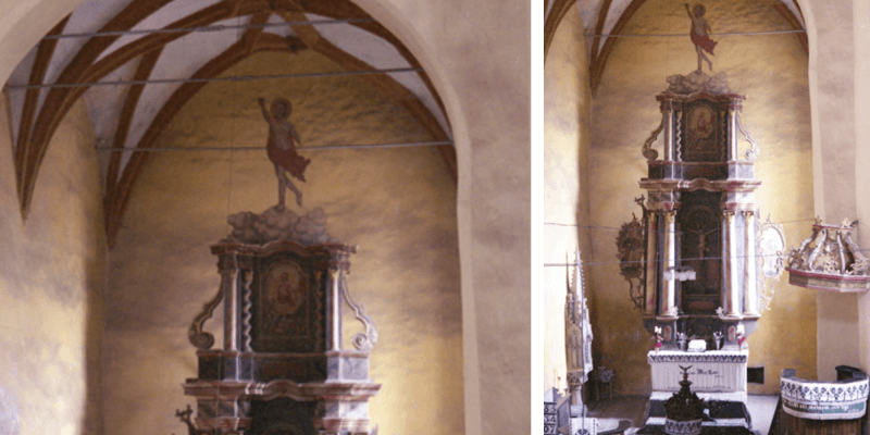 Der Altar in der Kirchenburg von Boian/ Bonnesdorf in siebenbuergen