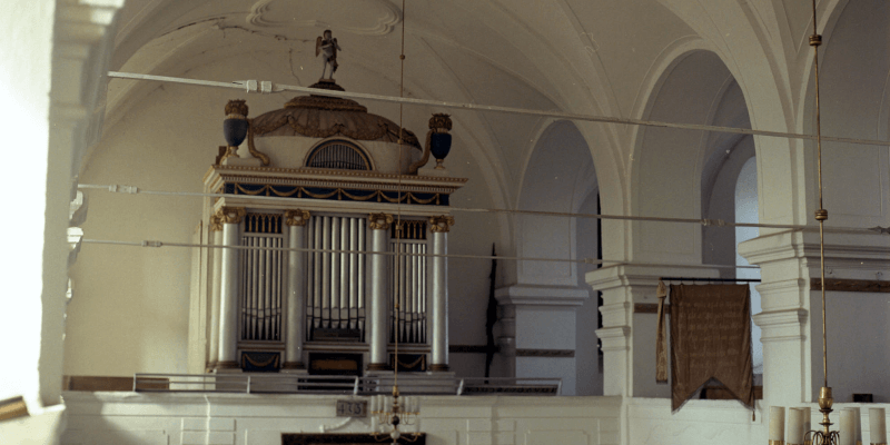 The organ in the fortified church in Balcaciu in Transylvania