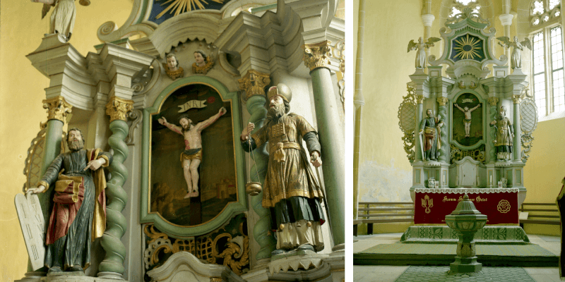 The Altar of the fortified church in Saros pe Tarnave in Transylvania