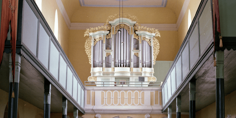 The organ of the fortified church in Saros pe Tarnave in Transylvania