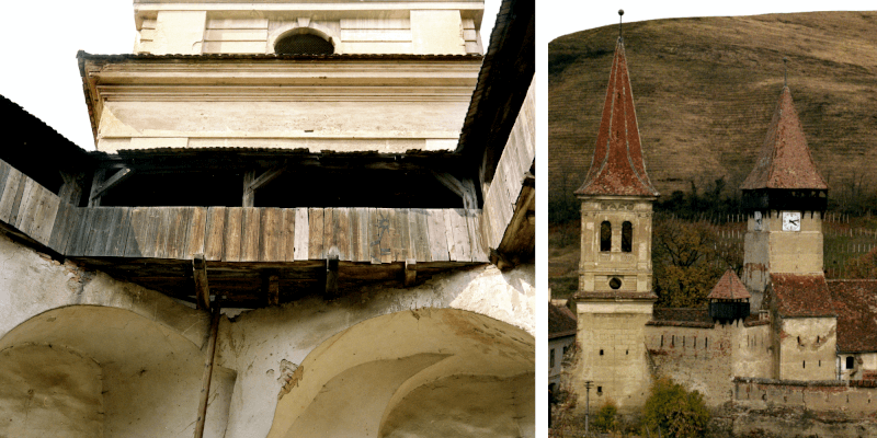 The well yard of the fortified church in Seica Mica in Transylvania