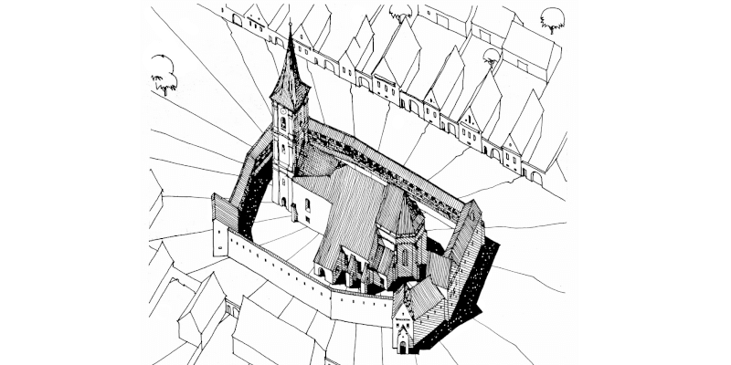 An historical illustration of Seica Mare in Transylvania