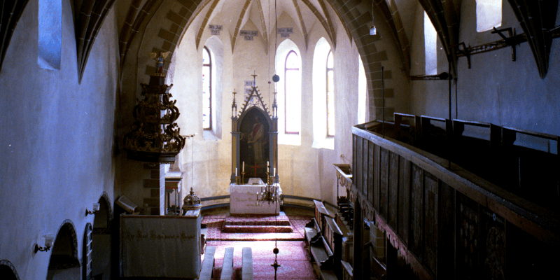 Altar of the church of Sura Mare in Transylvania