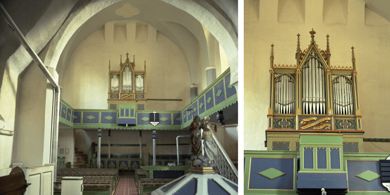 Die Orgel in der Kirchenburg in Dobring in Siebenbuergen