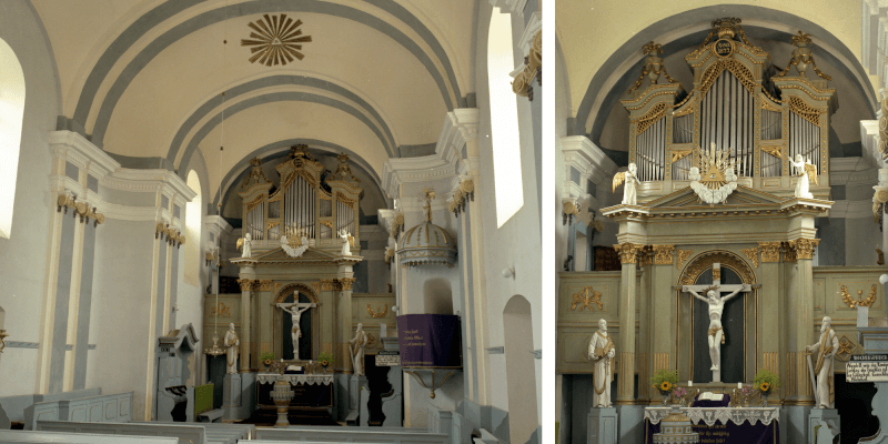 Der Altar in der Kirchenburg in Deutschkreuz Crit in Siebenbuergen