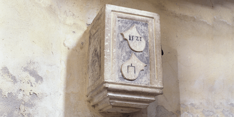 The sacrament niche in the fortified church in  Cloasterf in Transylvania