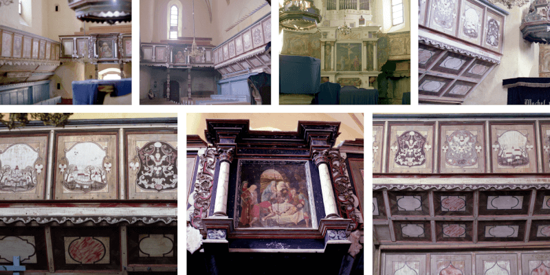 The galleries in the  fortified church in  Cloasterf in Transylvania