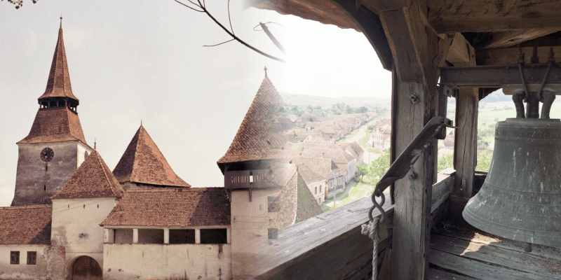 The Belltower of the fortified church in Archita / Arkeden in Transylvania