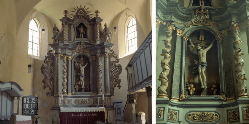 The altar in the fortified church in Archita / Arkeden in Transylvania