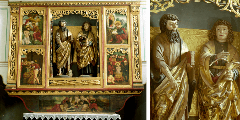 The altar in the fortified church in Roades in Transylvania