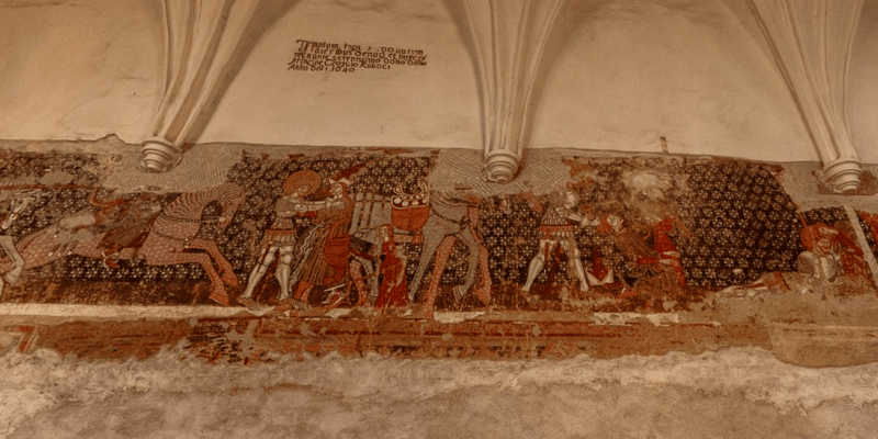 The wall paintings in the fortified church in Darjiu in Transylvania