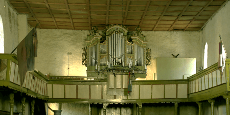 The organ in the church in Reps / Rupea in Transylvania