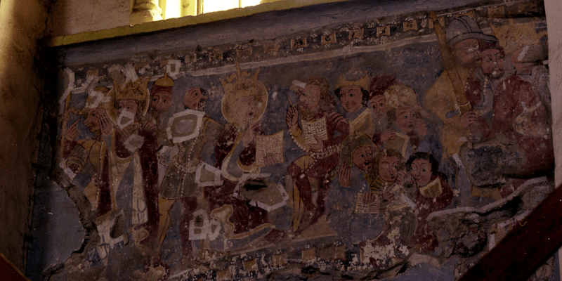 The mural paintings in the fortified church in Drauseni in Transylvania